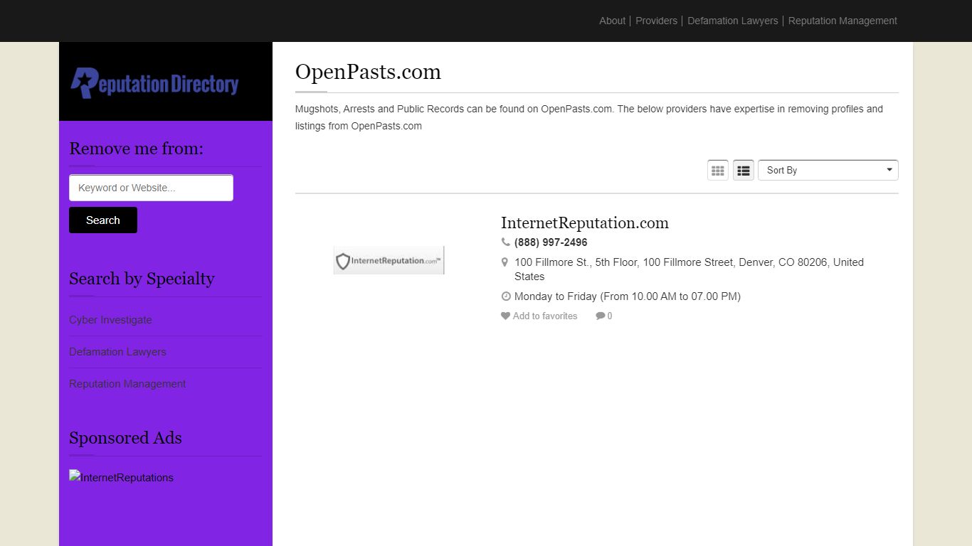 OpenPasts.com - reputationdirectory.com